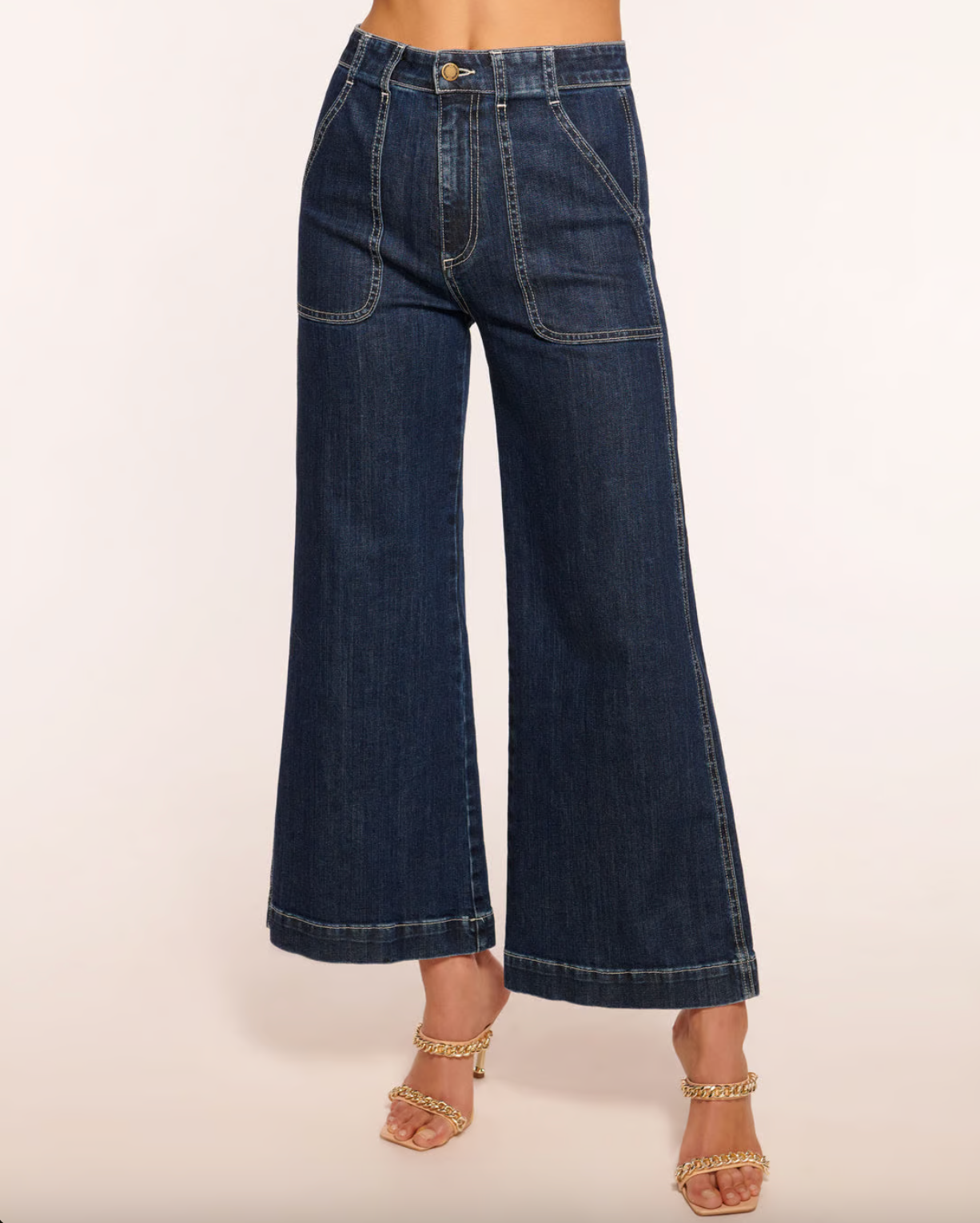 Cropped Theodora Wide Leg Jean - Dark Wash by Ramy Brook — alternate view
