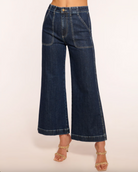 Cropped Theodora Wide Leg Jean - Dark Wash by Ramy Brook — alternate view
