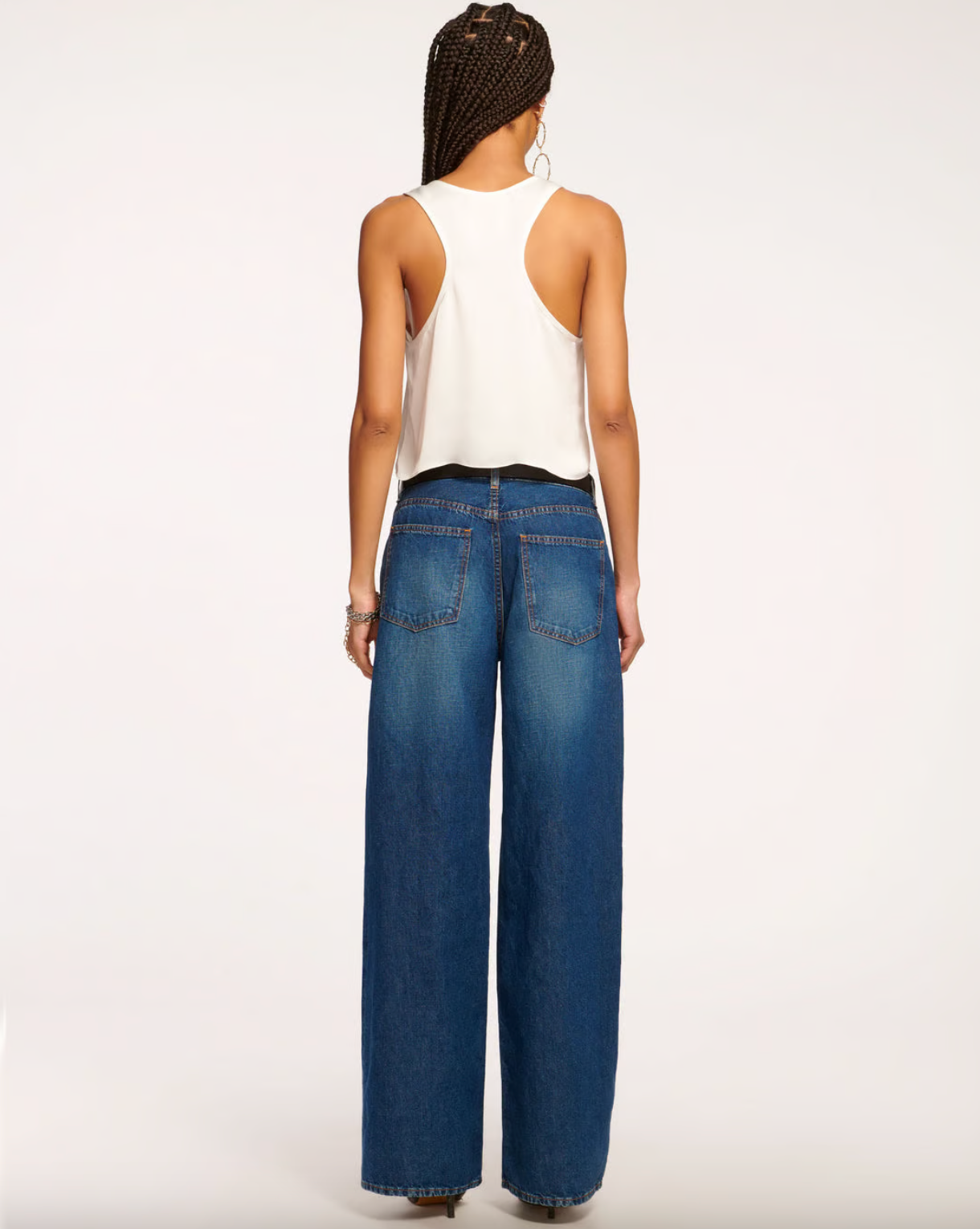 Kailani Pleated Low-Rise Jean - Medium Wash by Ramy Brook — view 3