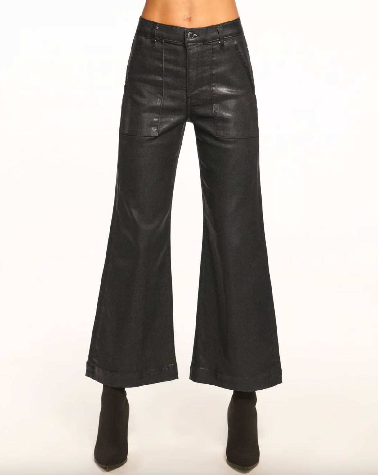 Cropped Metallic Clifford Jean - Black Metallic by Ramy Brook — alternate view