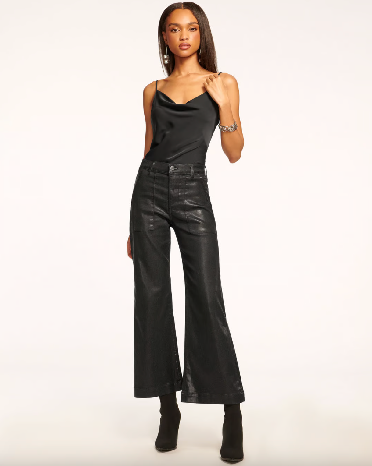 Cropped Metallic Clifford Jean - Black Metallic by Ramy Brook | 25 South Boutiques