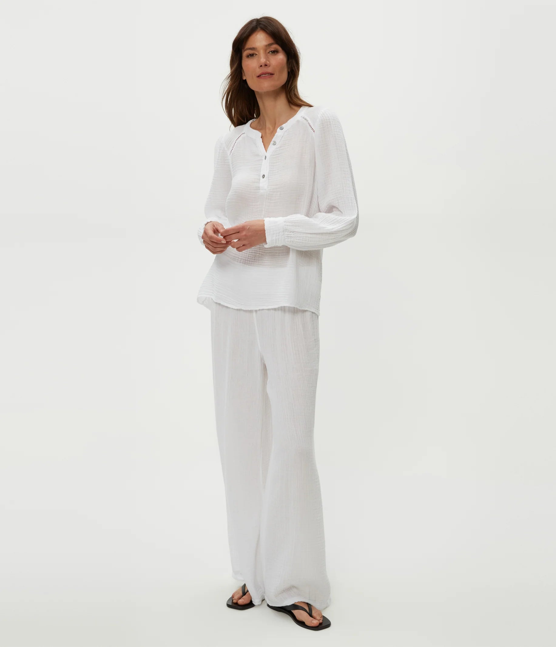 Kacey Peasant Top - White by Michael Stars — alternate view