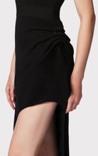 Draped Milano High Low Gown - Black by Herve Leger — view 4