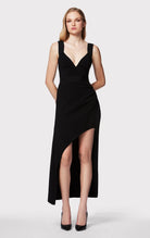 Draped Milano High Low Gown - Black by Herve Leger | 25 South Boutiques