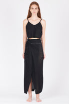 Linen Cotton Knit Top - Black by Isabel Benenato — view 6