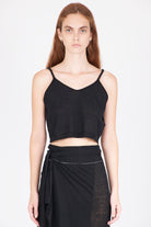 Linen Cotton Knit Top - Black by Isabel Benenato | 25 South Boutiques