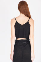 Linen Cotton Knit Top - Black by Isabel Benenato — view 5