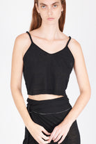 Linen Cotton Knit Top - Black by Isabel Benenato — view 3