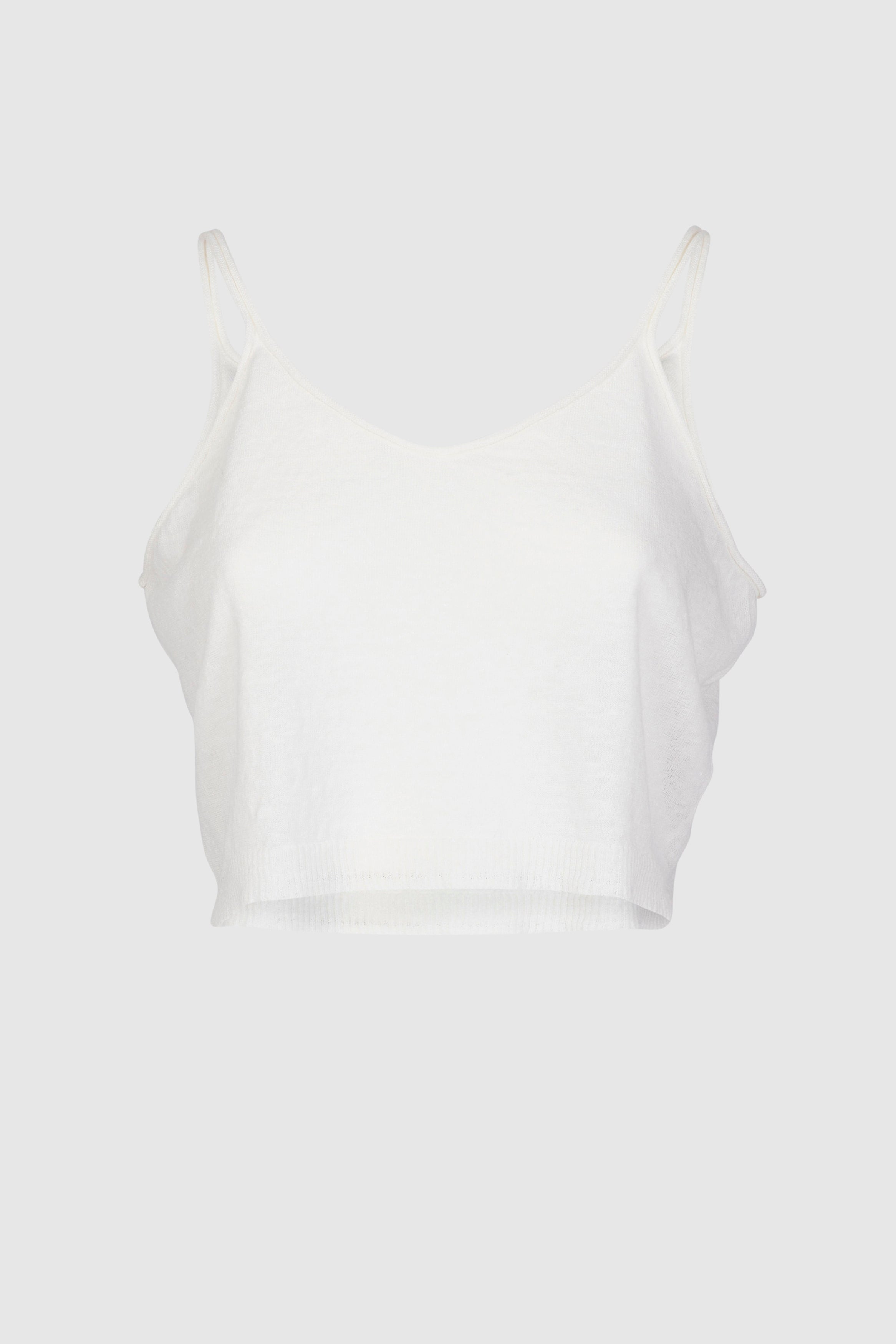 Linen Cotton Knit Top - White by Isabel Benenato — view 7