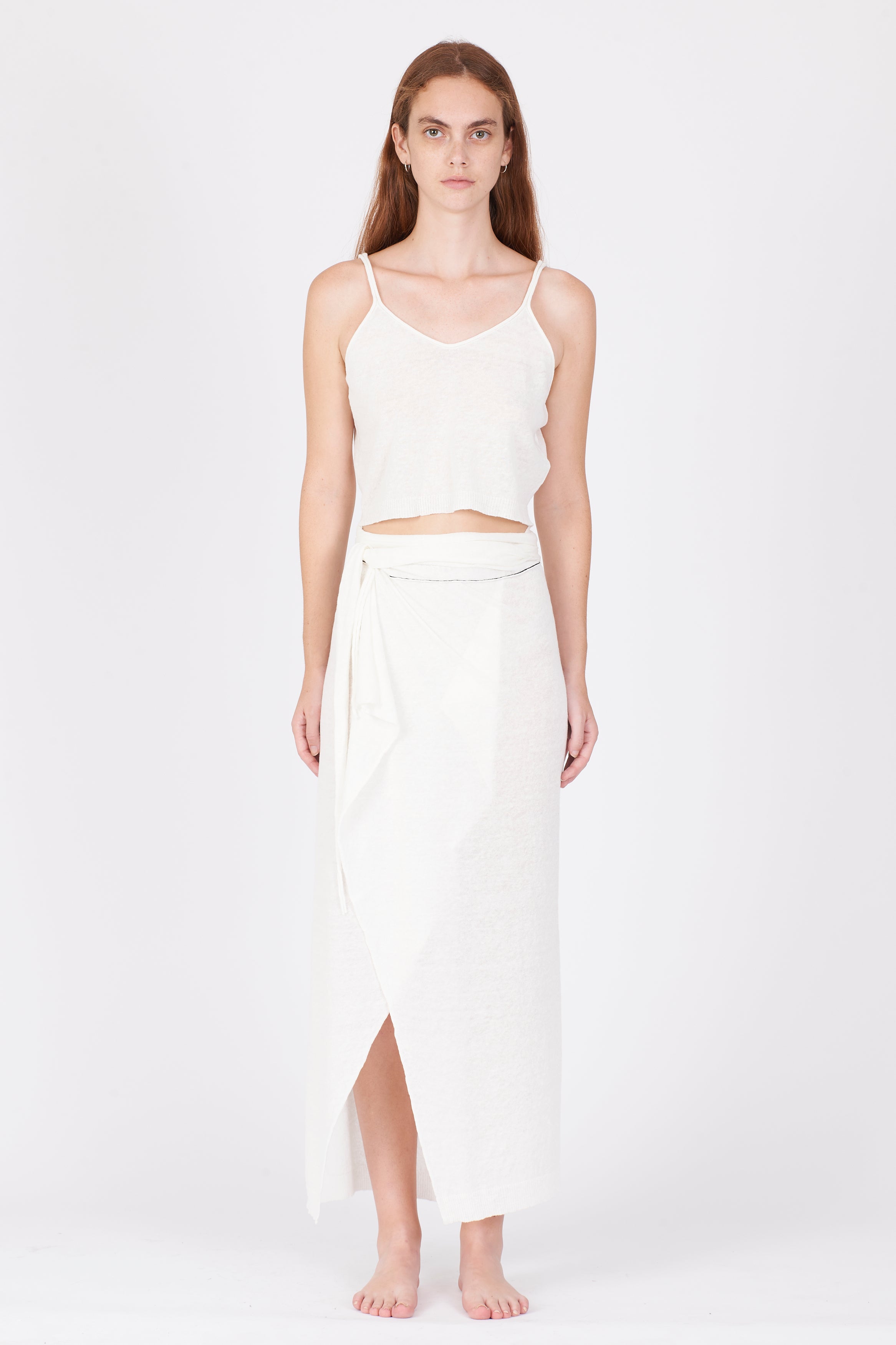 Linen Cotton Knit Top - White by Isabel Benenato — view 6