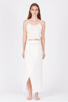 Linen Cotton Knit Top - White by Isabel Benenato — view 6