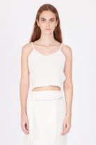 Linen Cotton Knit Top - White by Isabel Benenato | 25 South Boutiques