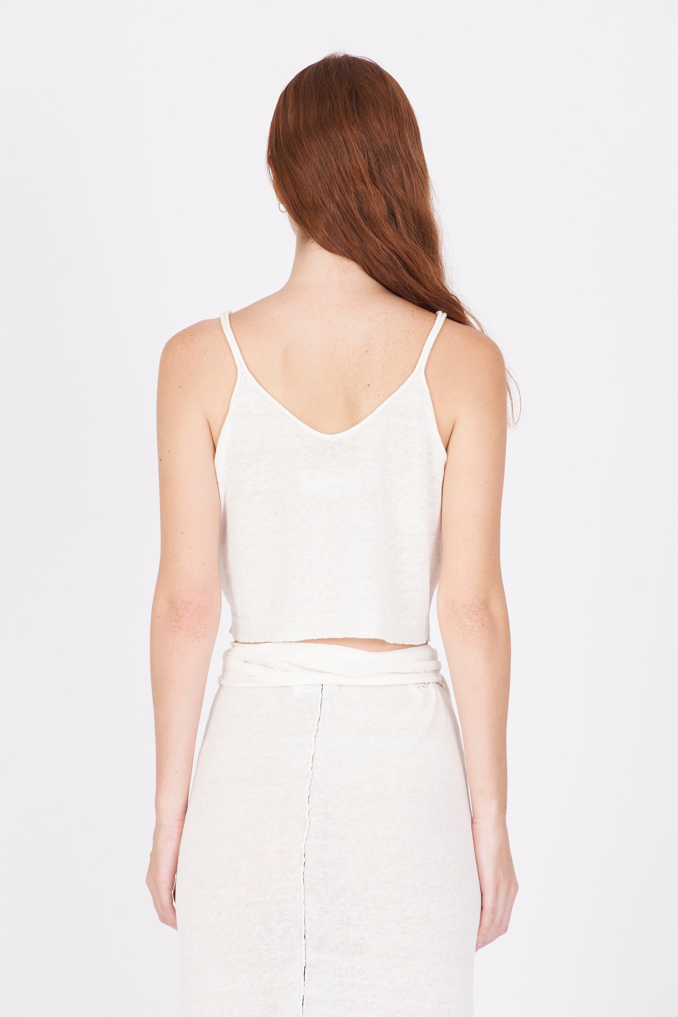 Linen Cotton Knit Top - White by Isabel Benenato — view 4