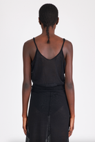 Linen Short Top Thin Straps - Black by Isabel Benenato — view 4