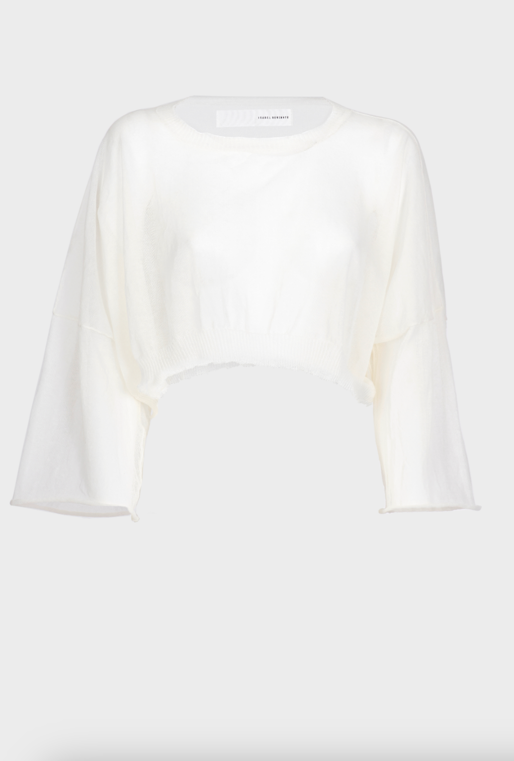 Cotton Boxy Sweater - White by Isabel Benenato — view 6