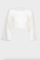 Cotton Boxy Sweater - White by Isabel Benenato — view 6