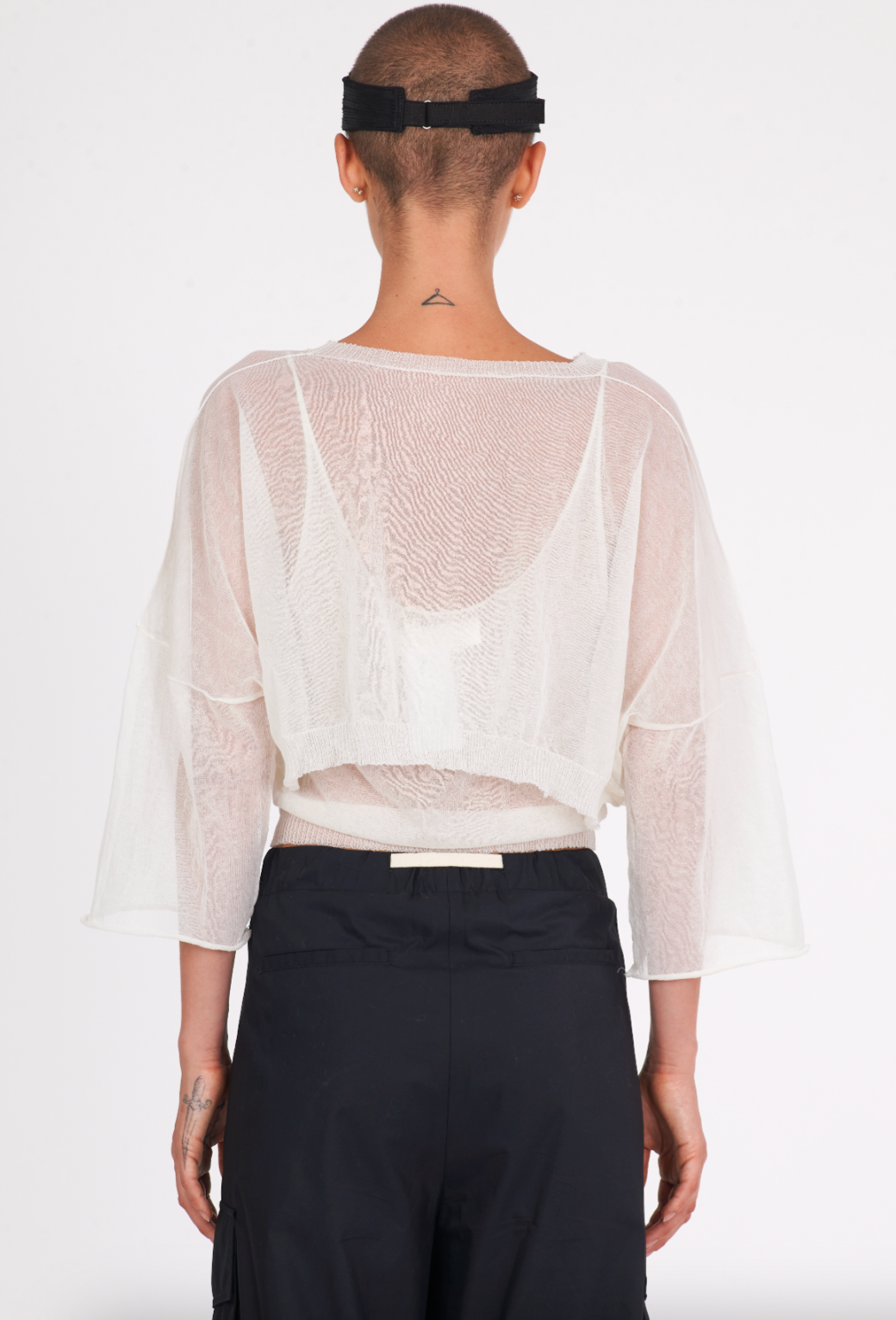 Cotton Boxy Sweater - White by Isabel Benenato — view 5
