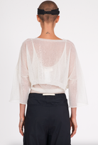 Cotton Boxy Sweater - White by Isabel Benenato — view 5