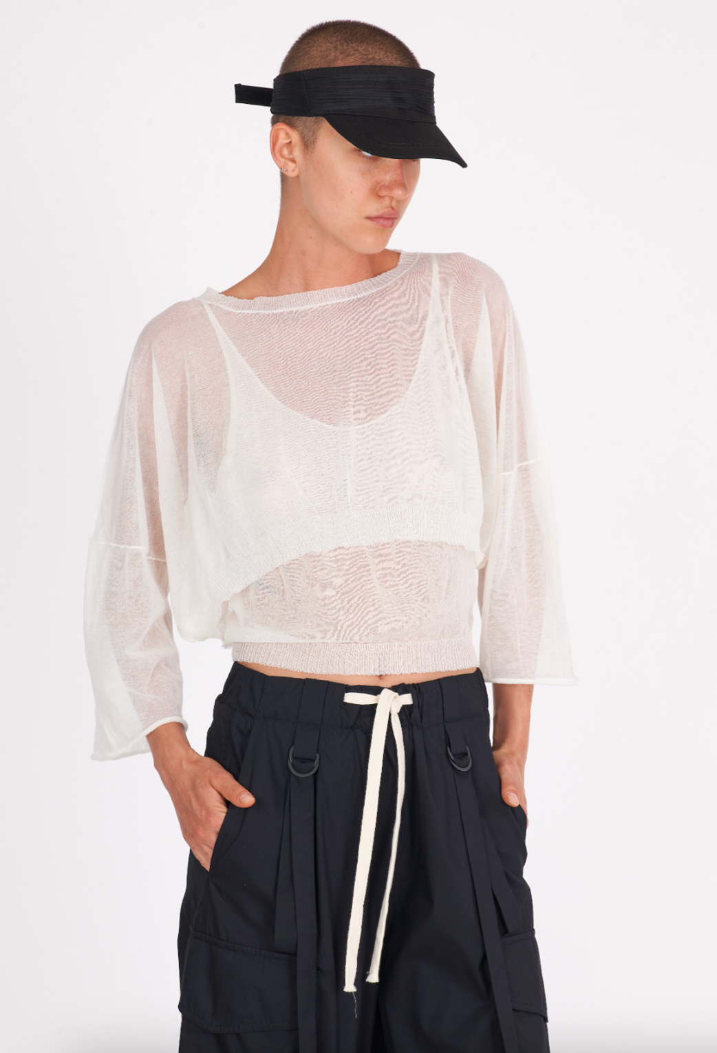 Cotton Boxy Sweater - White by Isabel Benenato | 25 South Boutiques