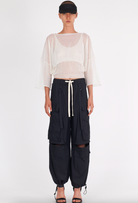 Cotton Boxy Sweater - White by Isabel Benenato — view 3