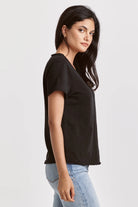 Vanya Short Sleeve Slub Tee - Black by Dear John — alternate view