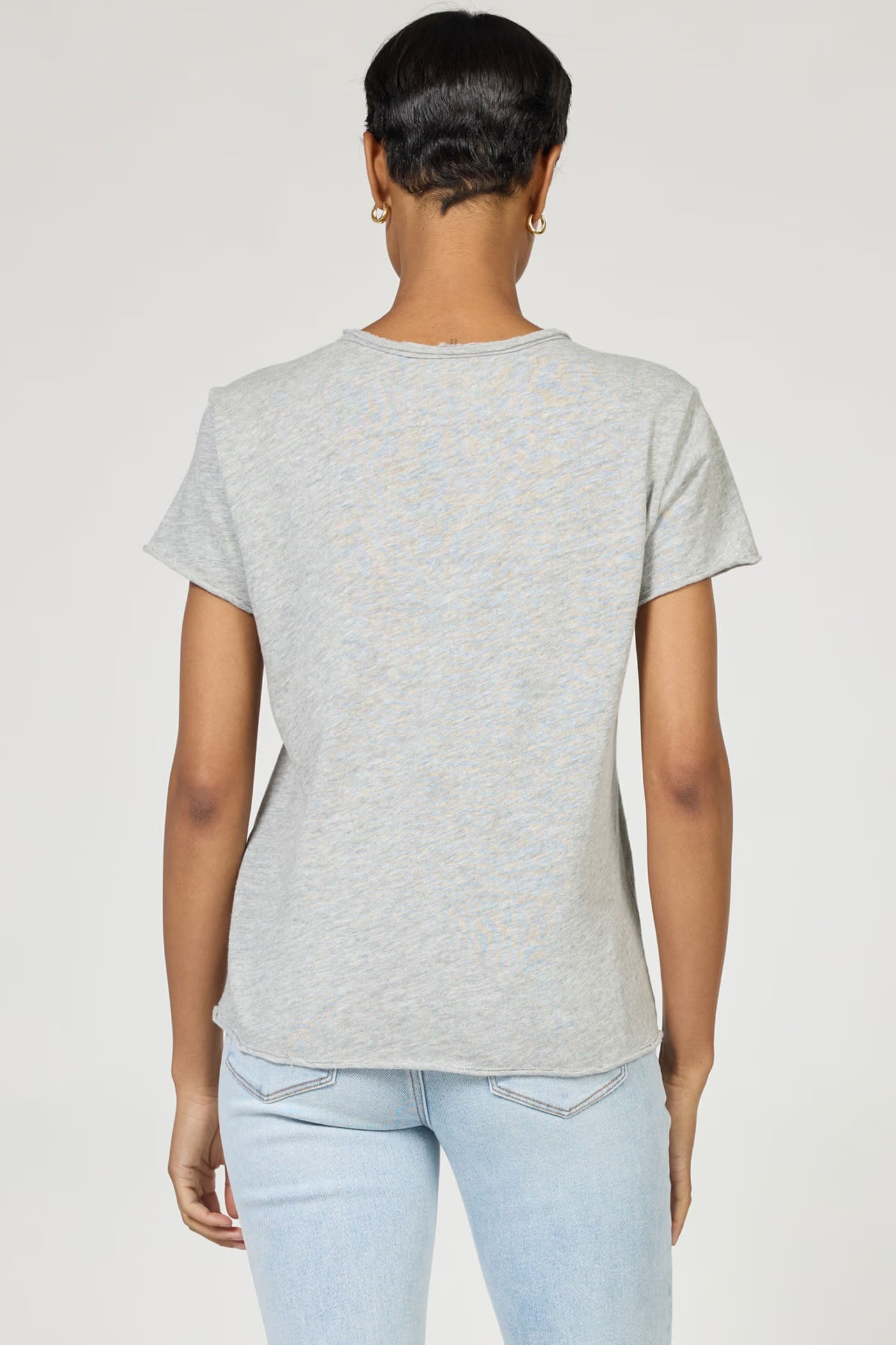 Vanya Short Sleeve Slub Tee - Heather Grey by Dear John — view 3