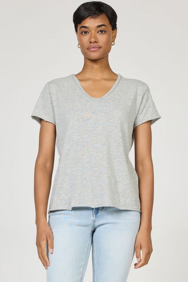 Vanya Short Sleeve Slub Tee - Heather Grey by Dear John | 25 South Boutiques