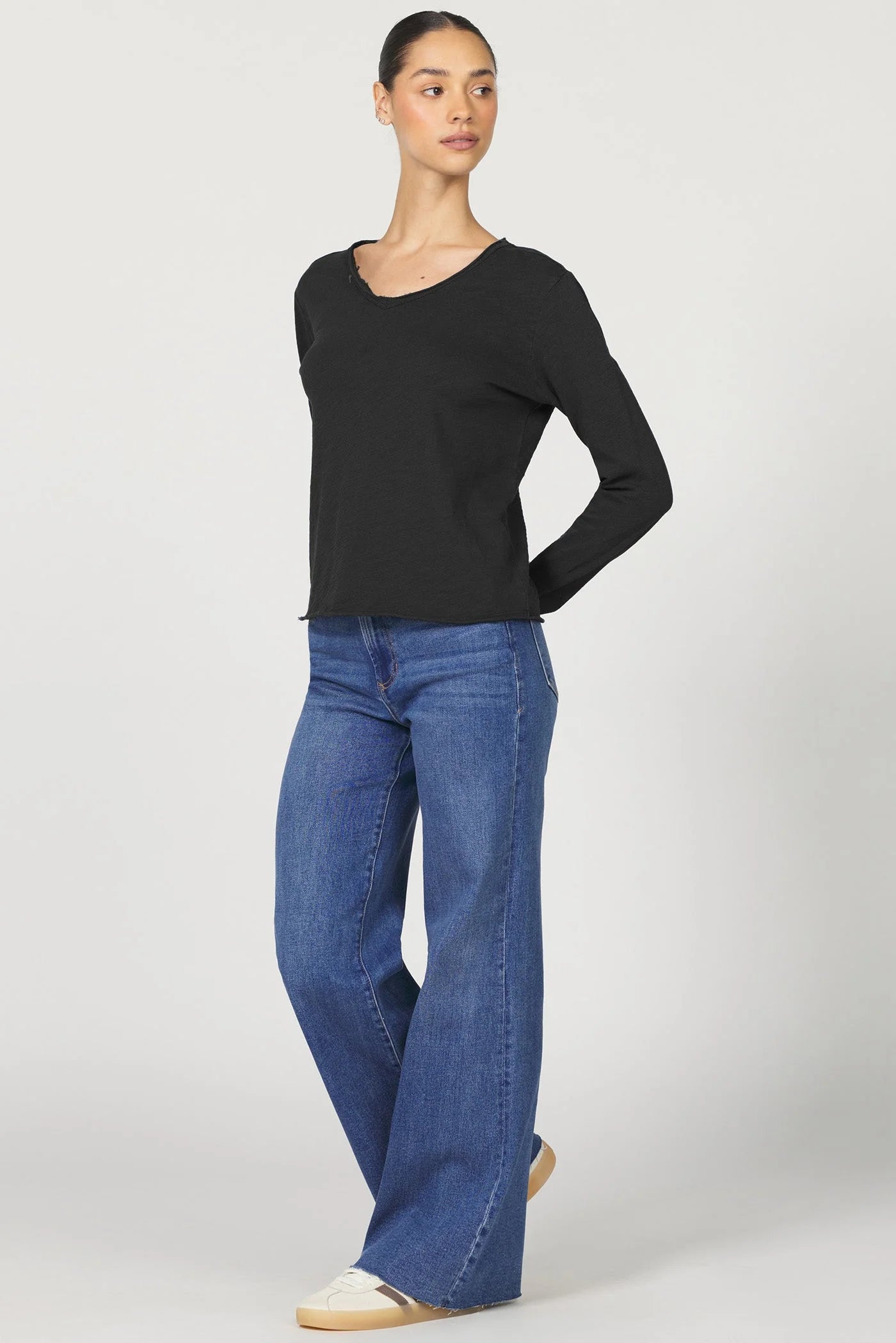 Vanya Long Sleeve Tee - Black by Dear John — view 3