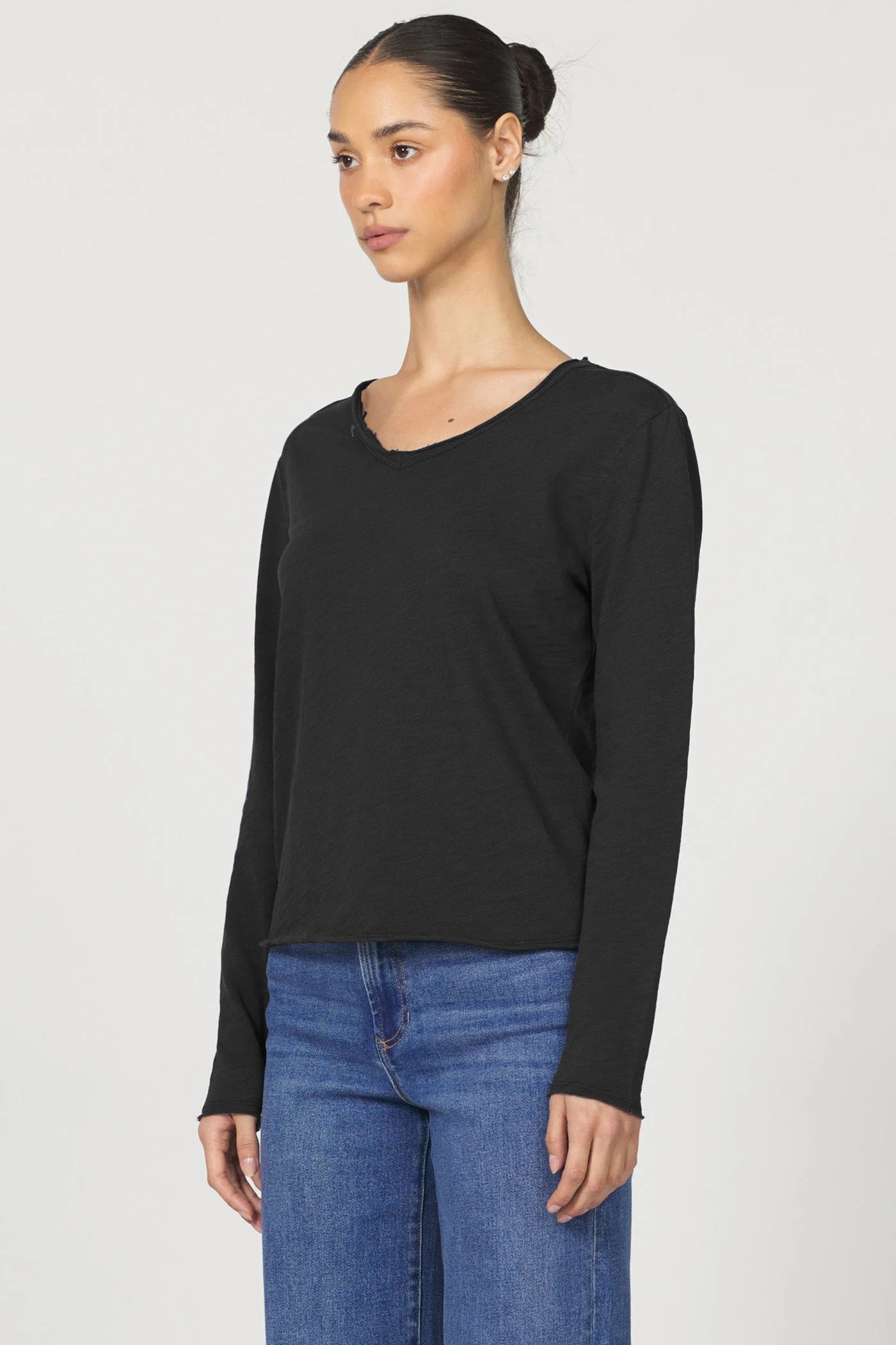 Vanya Long Sleeve Tee - Black by Dear John — alternate view