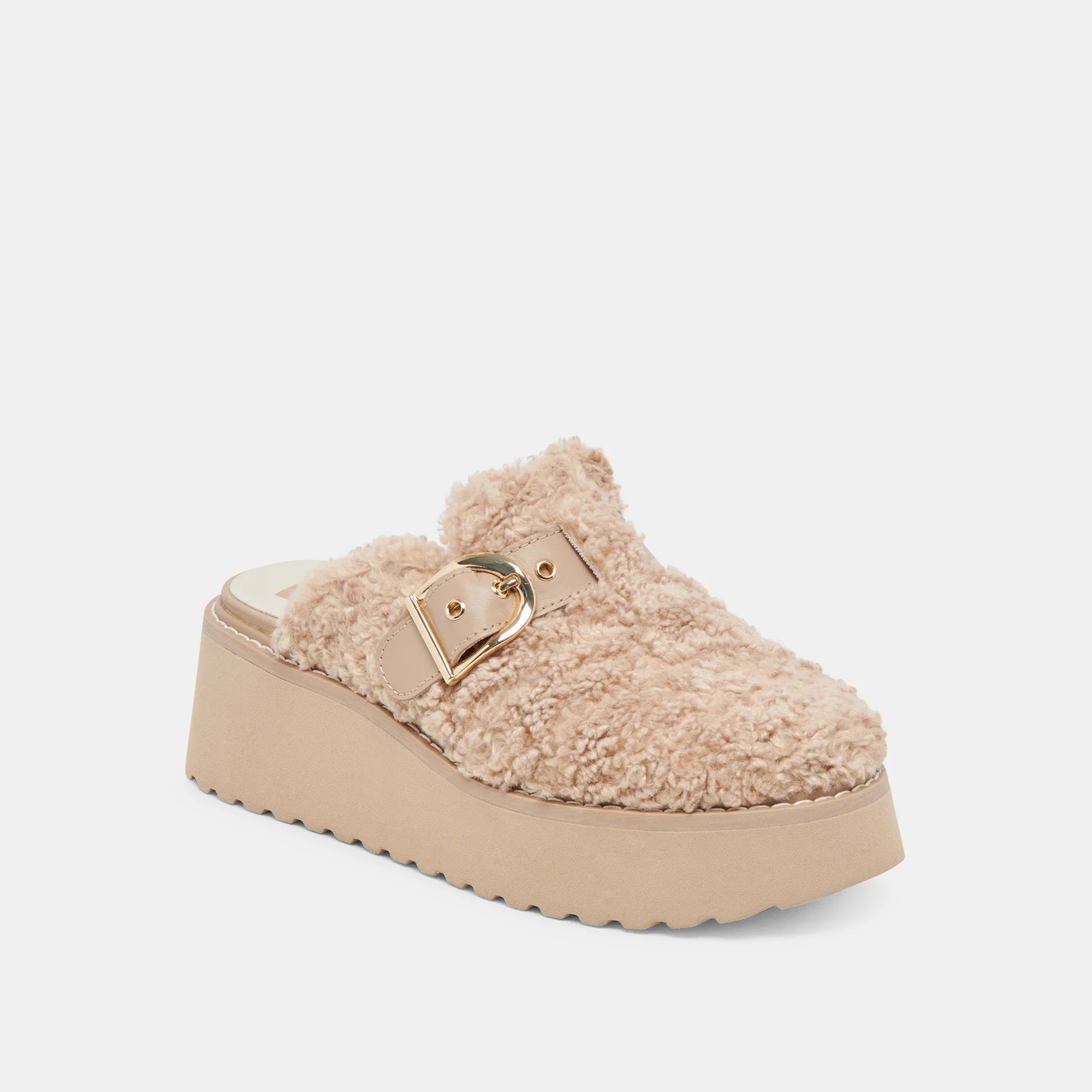 Lelani Plush Flats - Natural Plush by Dolce Vita — alternate view