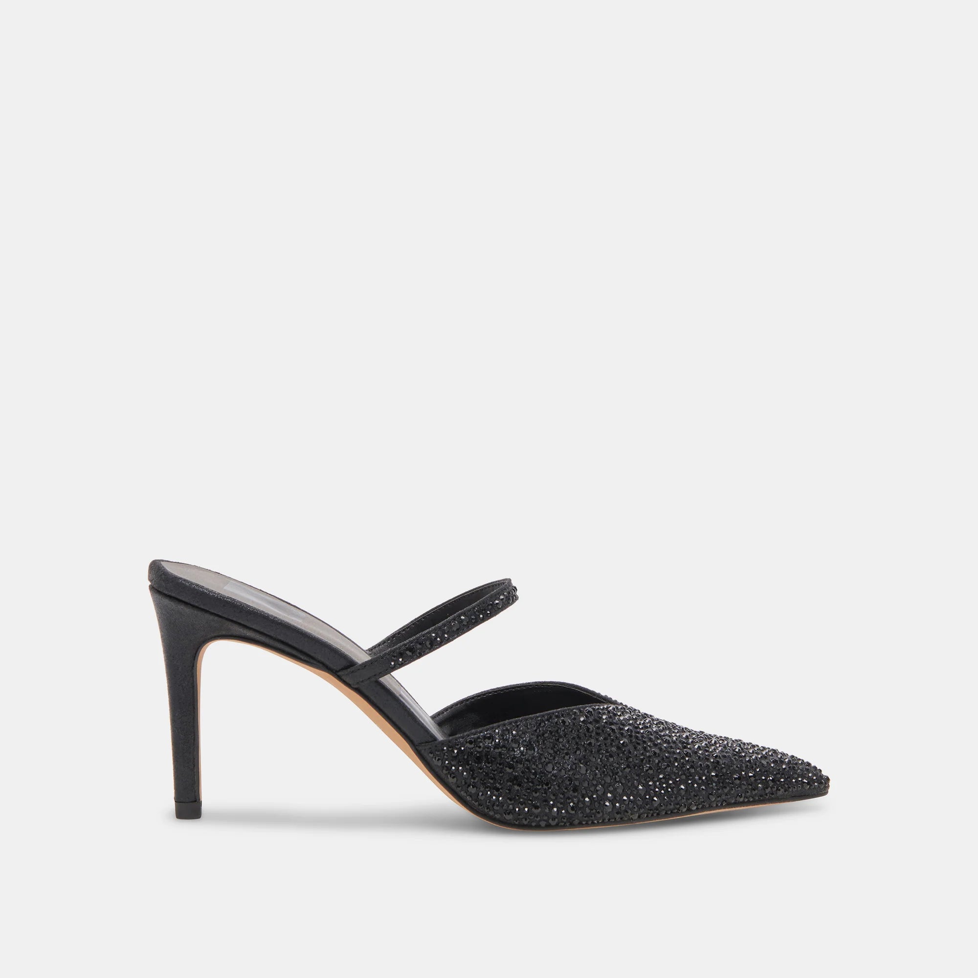 Kanika Crystal Heels - Black Metallic Fabric by Dolce Vita | 25 South Boutiques