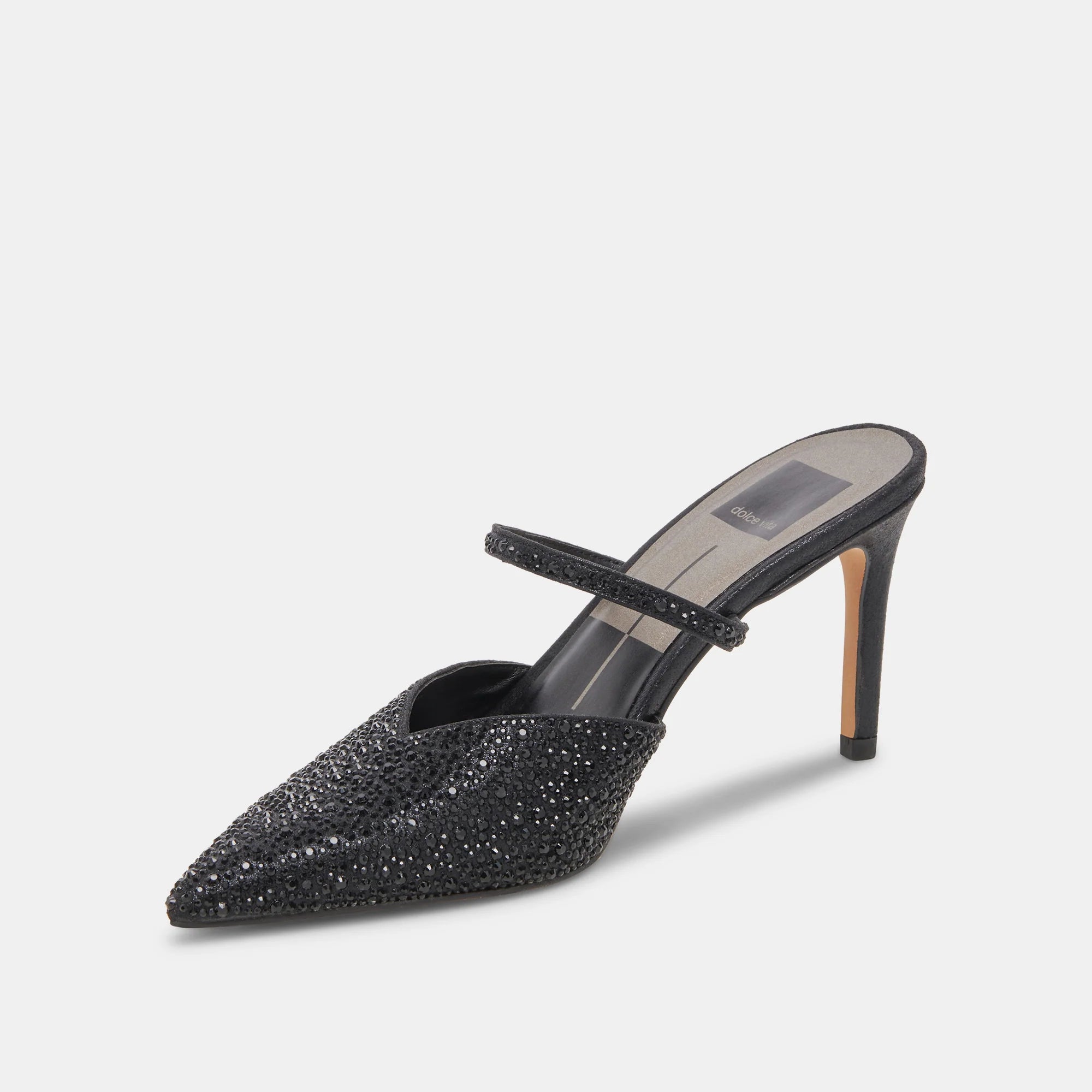 Kanika Crystal Heels - Black Metallic Fabric by Dolce Vita — view 4