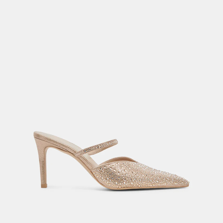 Kanika Crystal Heels - Light Gold Fabric by Dolce Vita | 25 South Boutiques