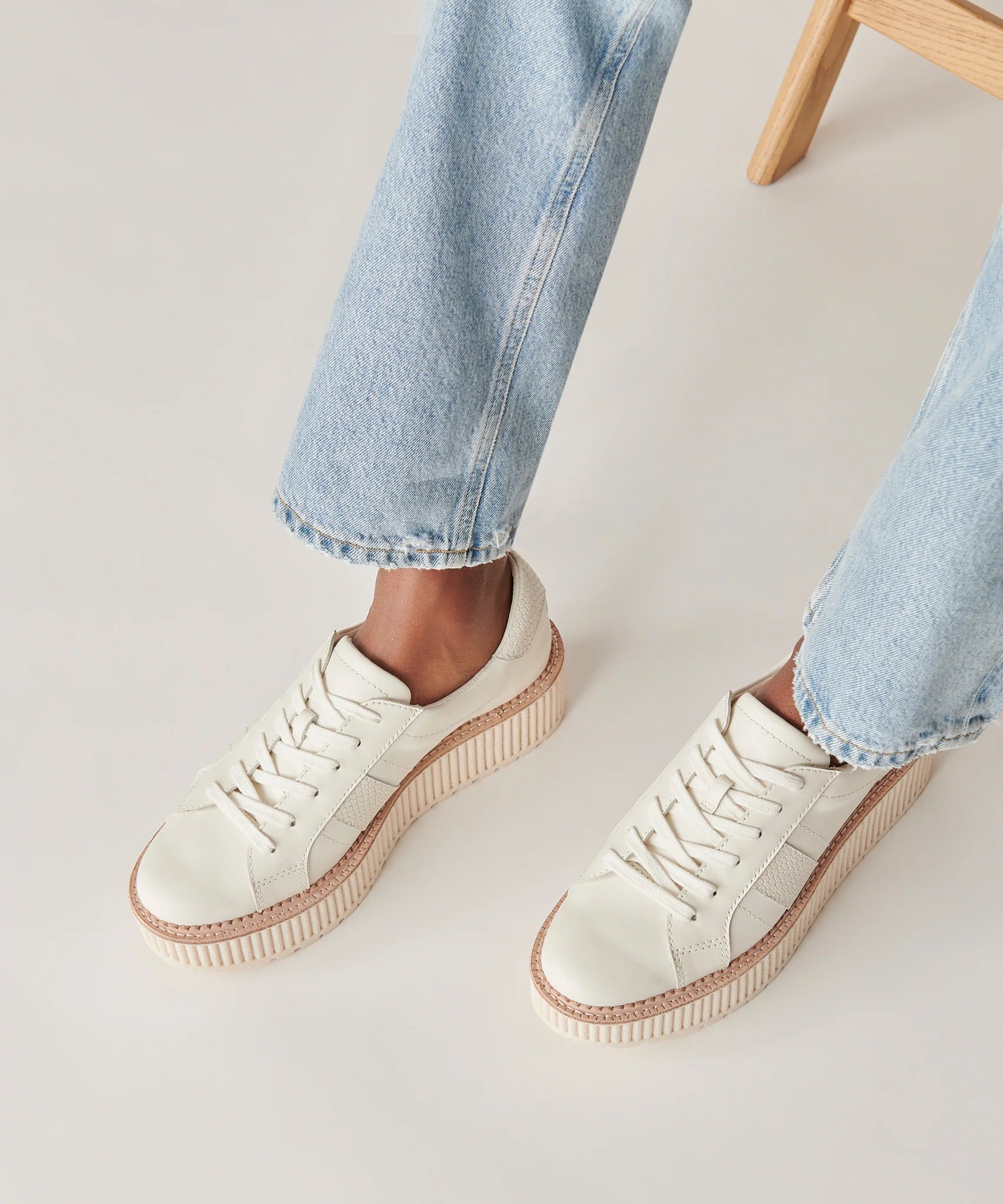 Tiger Sneakers - White Leather by Dolce Vita — view 5
