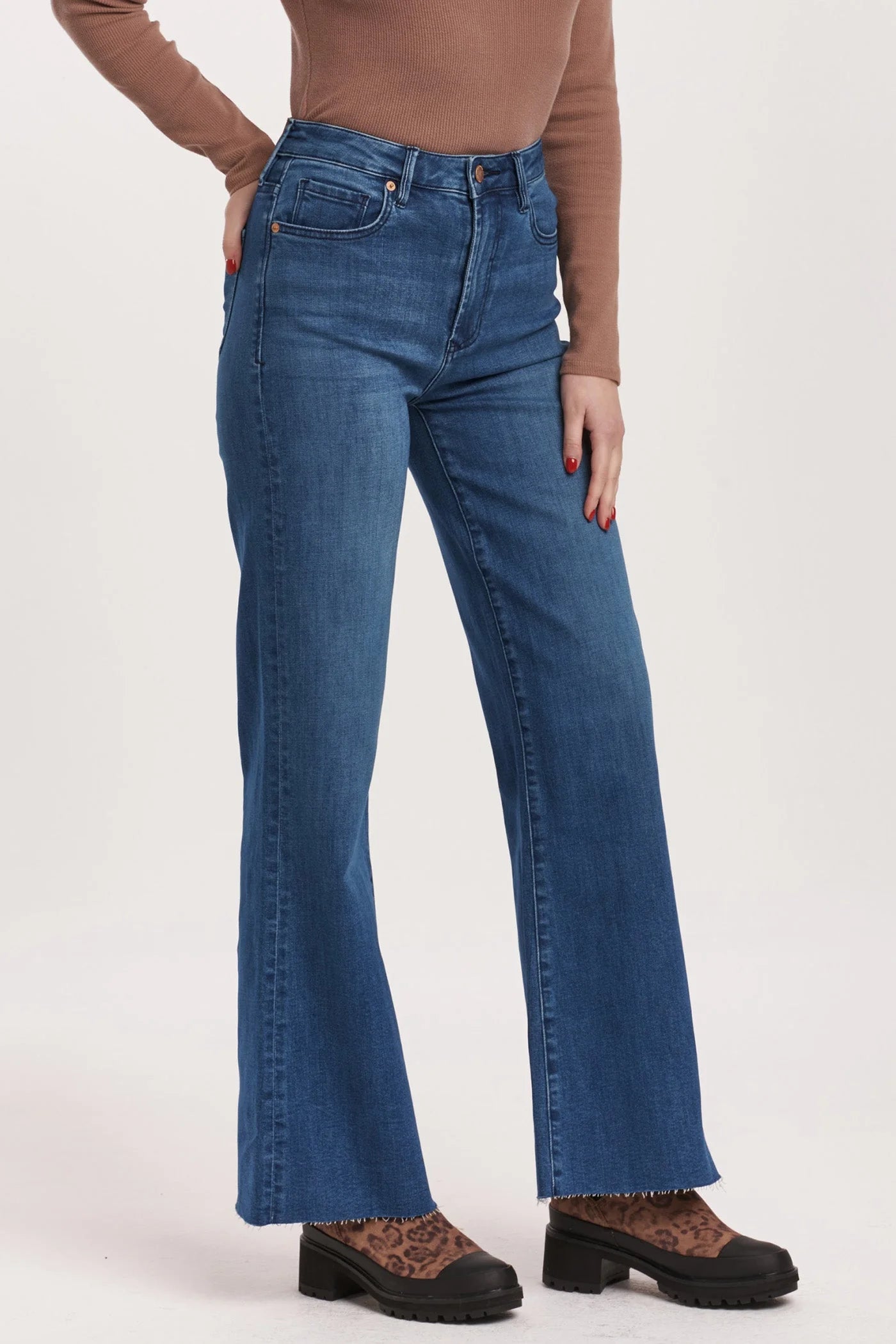 Fiona High Rise Wide Leg Jean - Violet Blue by Dear John — alternate view