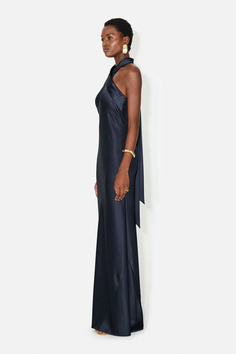 Satin Pandora Dress - Midnight by Galvan London — view 3