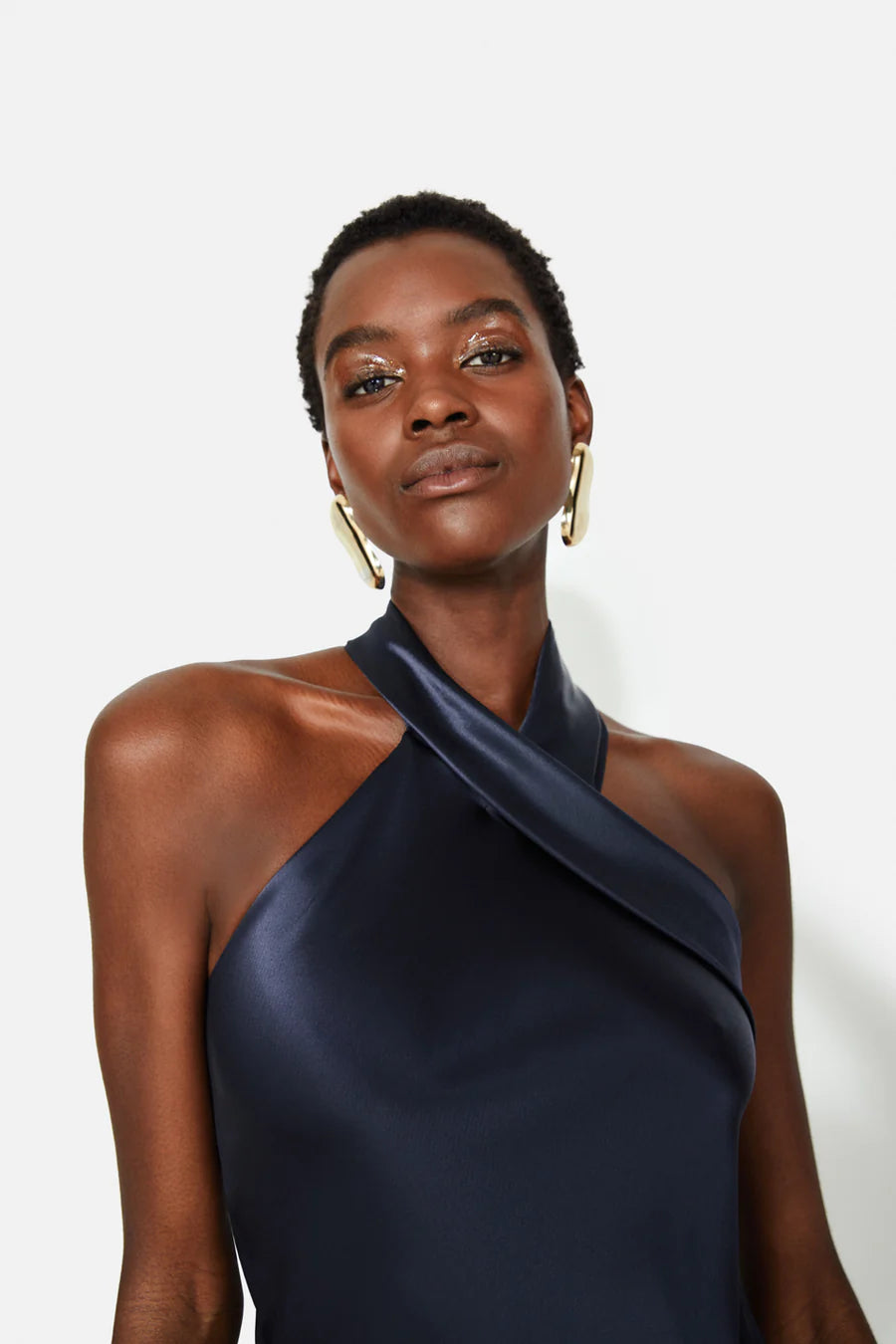 Satin Pandora Dress - Midnight by Galvan London — view 4