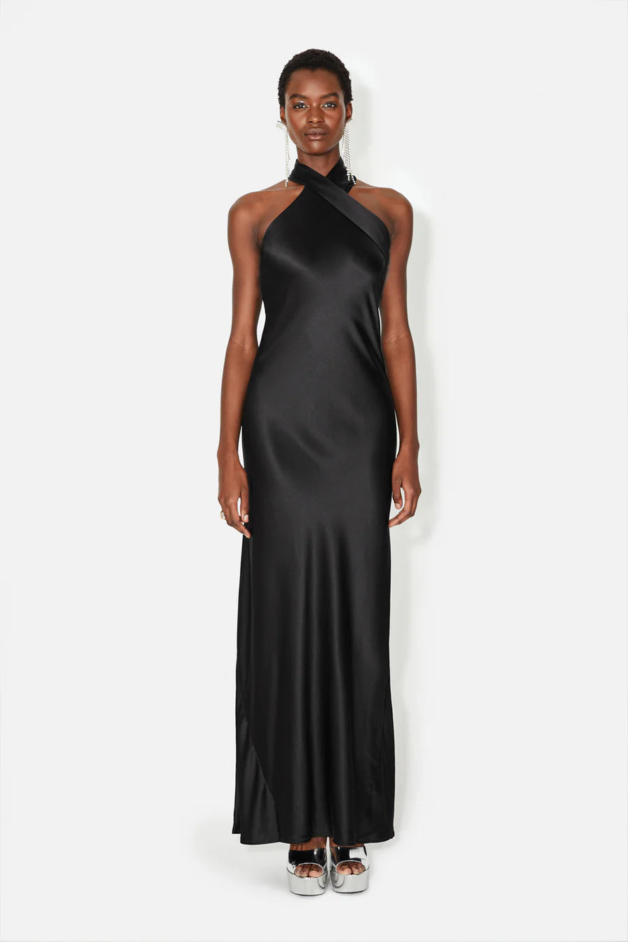 Satin Pandora Dress - Black by Galvan London | 25 South Boutiques