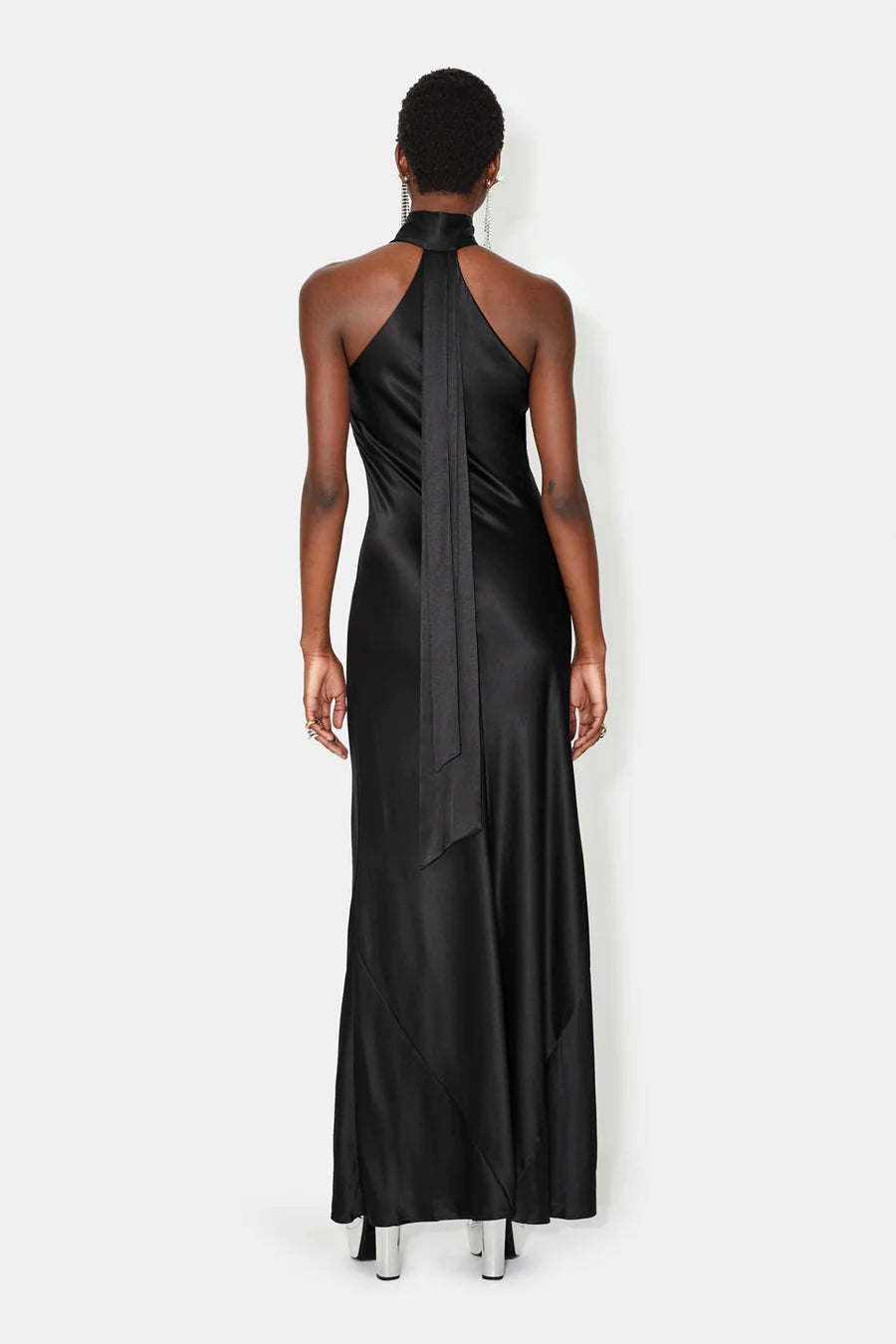 Satin Pandora Dress - Black by Galvan London — alternate view