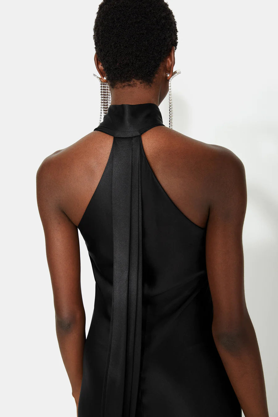 Satin Pandora Dress - Black by Galvan London — view 4