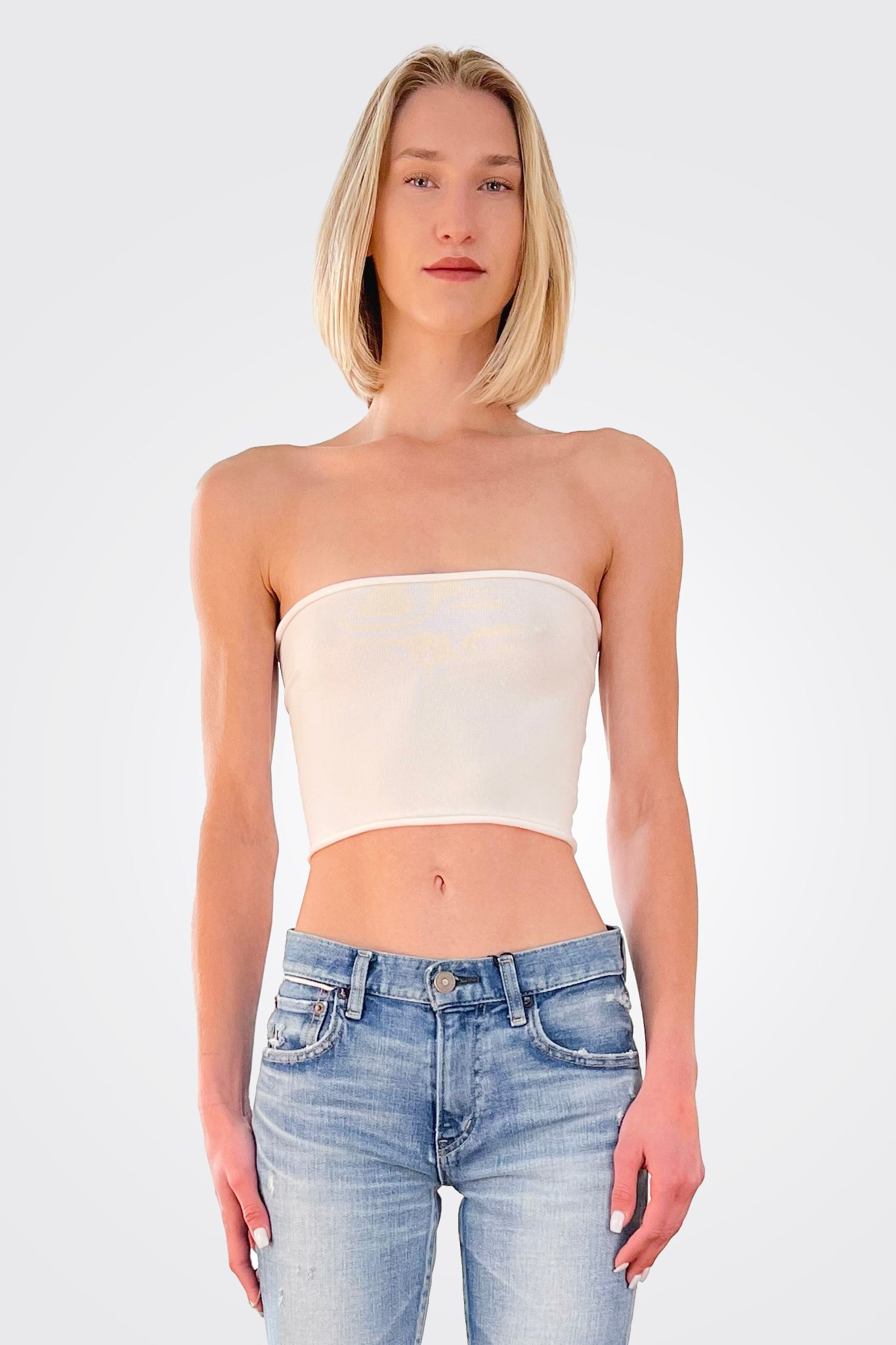 Viscose Knit Top - Cream White by Isabel Benenato | 25 South Boutiques