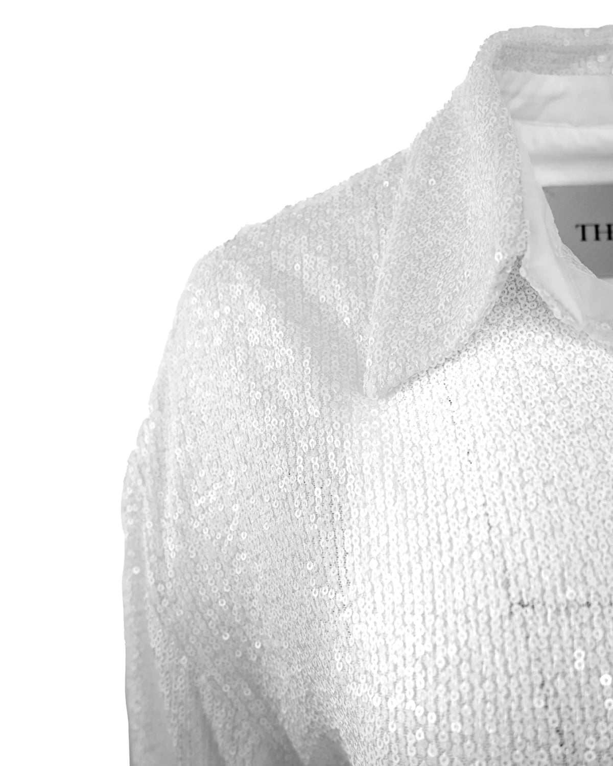 Styx Sequin Boyshirt - White by Theo The Label — view 5