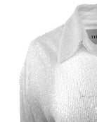 Styx Sequin Boyshirt - White by Theo The Label — view 5