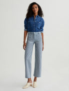 Kassie High-Rise Wide Leg Crop - Nordic Stripe Indigo Multi by Adriano Goldschmied AG | 25 South Boutiques