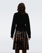 Hutch Knit Jacquard Skirt - Tiny Jungle Cat Black by Diane Von Furstenberg DVF — view 5