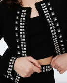 Brogan Knit Jacquard Cardigan - Black Stud by Diane Von Furstenberg DVF — alternate view