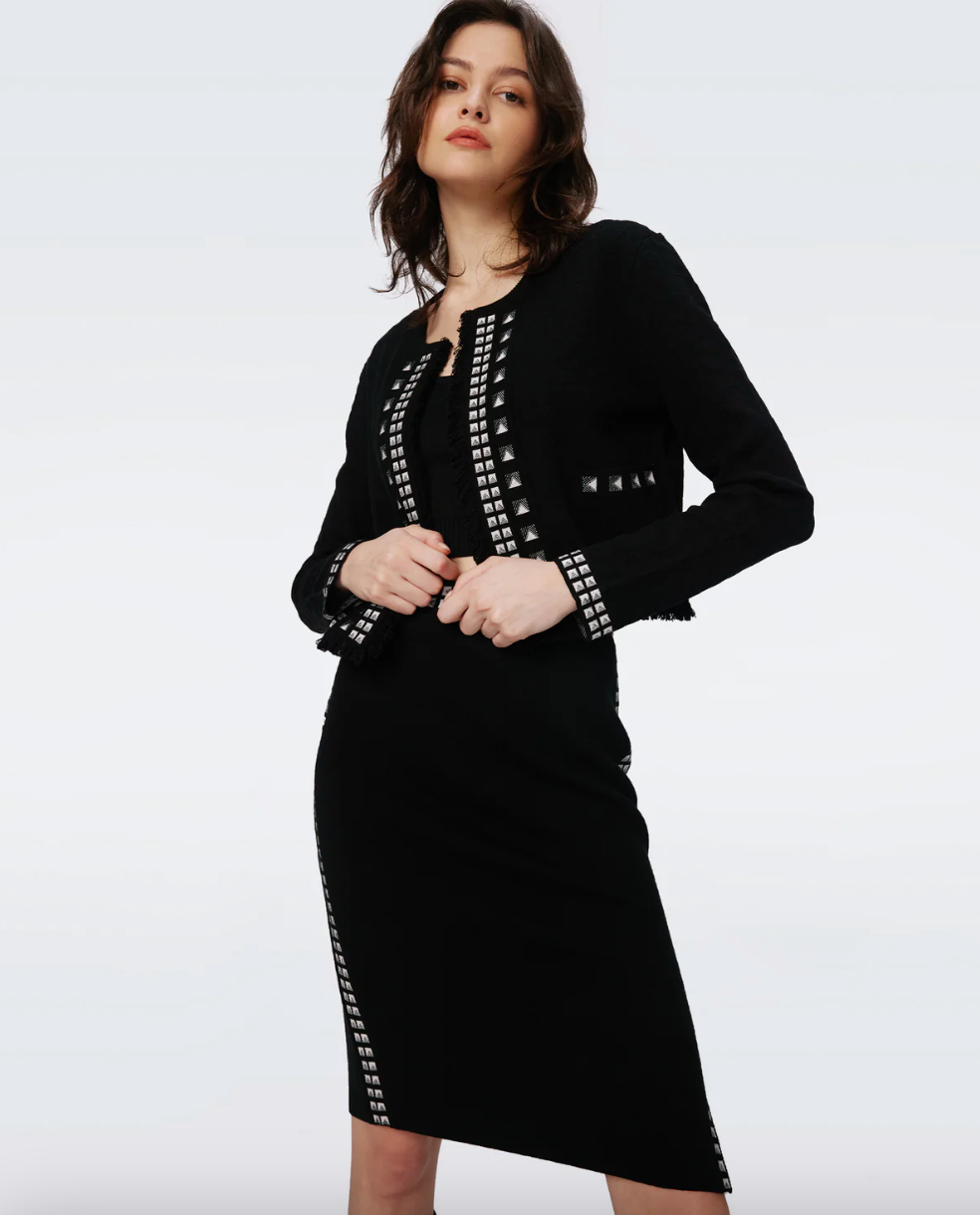 Eartha Skirt - Black Stud by Diane Von Furstenberg DVF — alternate view