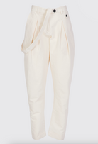 Cotton Linen Suspender Comfort Pant - Milk by Isabel Benenato — view 6