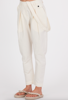 Cotton Linen Suspender Comfort Pant - Milk by Isabel Benenato — view 3