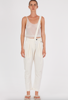 Cotton Linen Suspender Comfort Pant - Milk by Isabel Benenato | 25 South Boutiques